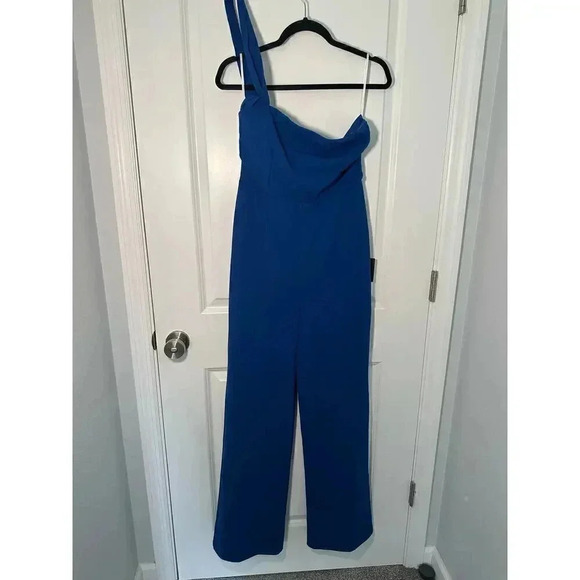 NWT | Lulus | Flaunt It Like That Royal Blue One Shoulder Jumpsuit - Picture 3 of 10